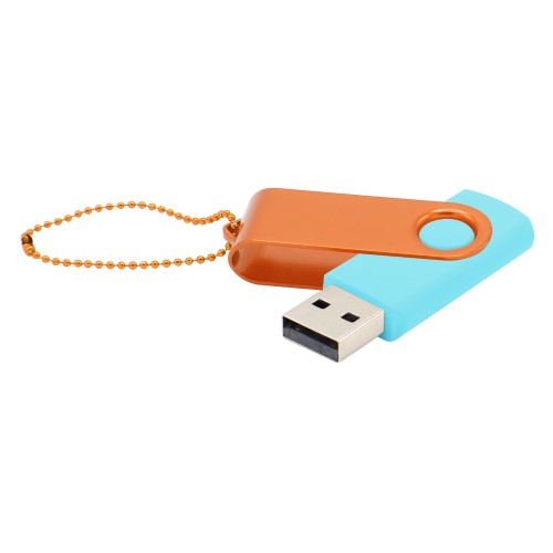 Флешка Designer To Go 2.0 USB, бирюзовый/оранжевый