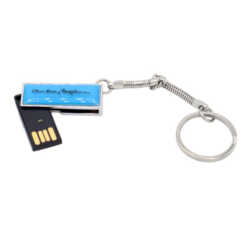 Флешка Lime, металл, синяя