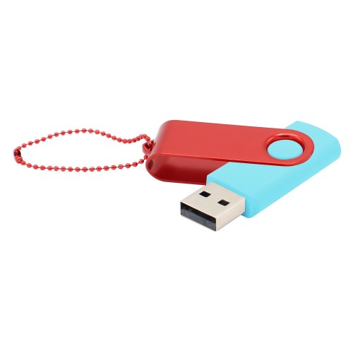 Флешка Designer To Go 2.0 USB, бирюзовый/красный