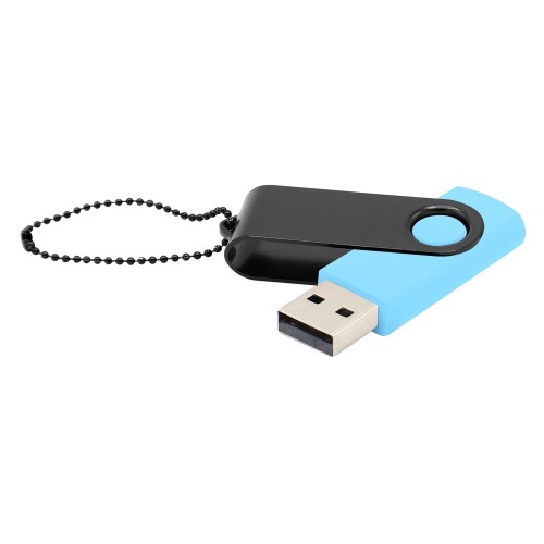 Флешка Designer To Go 2.0 USB, голубой/черный