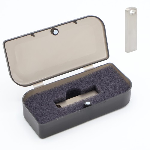 Флешка Rail в футляре, серебристая