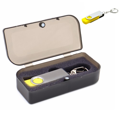 Флешка Twist в футляре, желтая