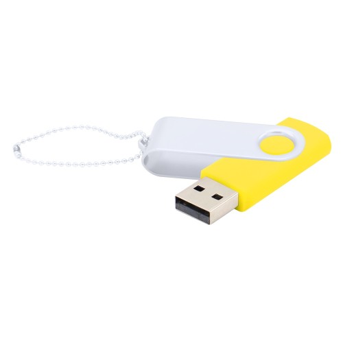 Флешка Designer To Go 2.0 USB, желтый/белый