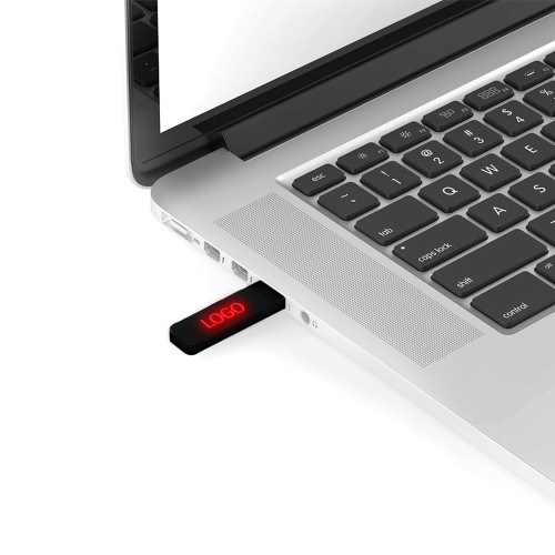 Флешка Suomi,, металлическая, с подсветкой, красная