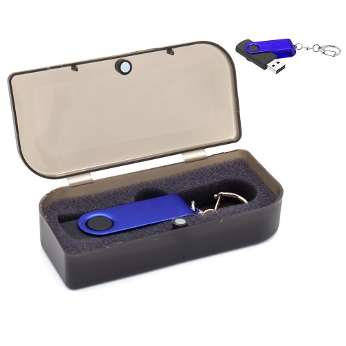 Флешка Twist Color в футляре, синий