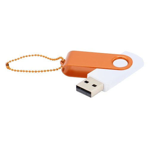 Флешка Designer To Go 2.0 USB, белый/оранжевый