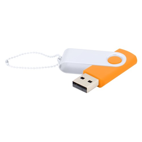 Флешка Designer To Go 2.0 USB, оранжевый/белый