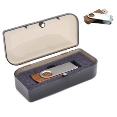 Флешка Twist wood в футляре, wooden color