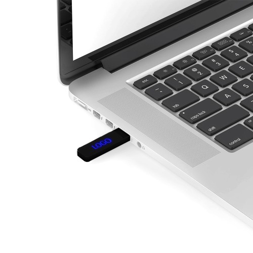 Флешка Suomi,, металлическая, с подсветкой, синяя