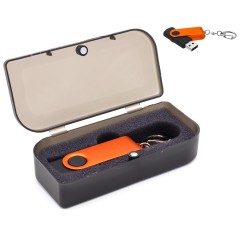 Флешка Twist Color в футляре, оранжевая