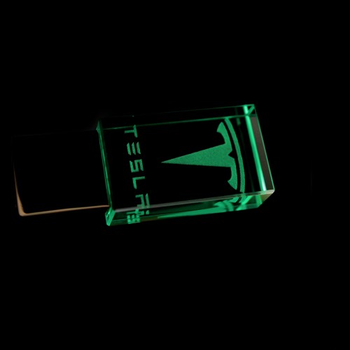 Флешка Moon, зеленая подсветка