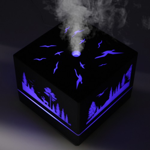 Светодиодный увлажнитель Wisdom с подсветкой гравировки, черный