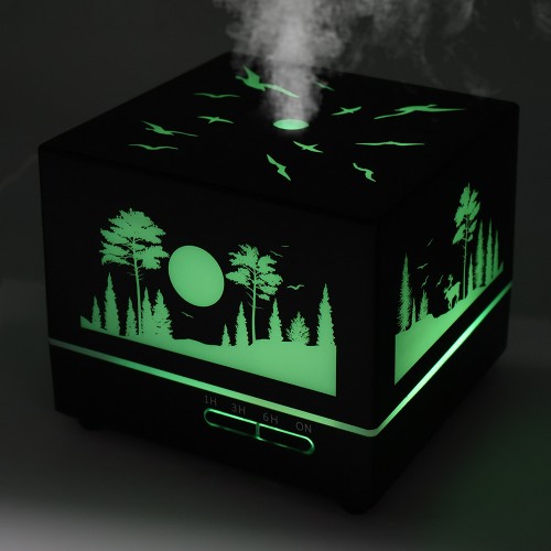 Светодиодный увлажнитель Wisdom с подсветкой гравировки, черный