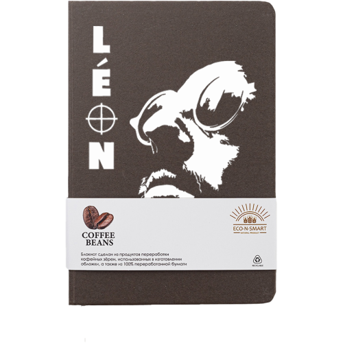 Блокнот из растительного сырья Tutti Frutti в твёрдом переплёте, кофейный