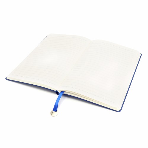 Блокнот A5 Officer в мягком переплёте с металлической биркой, синий