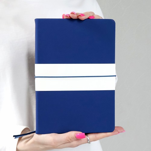 Блокнот A5 Veles в твёрдом переплёте, тёмно-синий