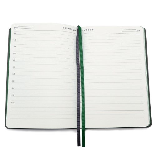 Ежедневник A5 недатированный Molfetta в мягком переплёте, серый/тёмно-зеленый