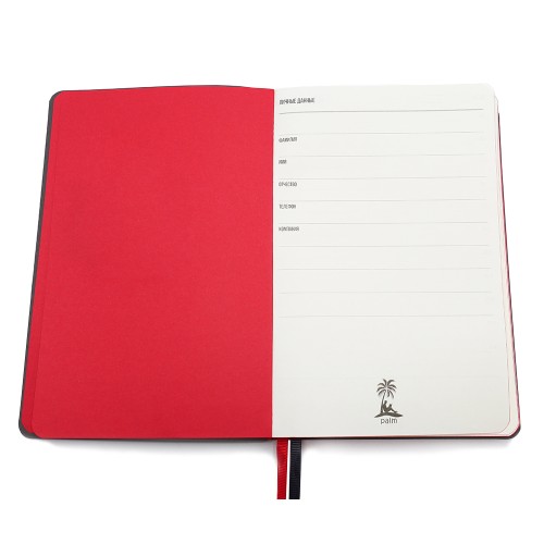 Ежедневник A5 недатированный Molfetta в мягком переплёте, серо-красный