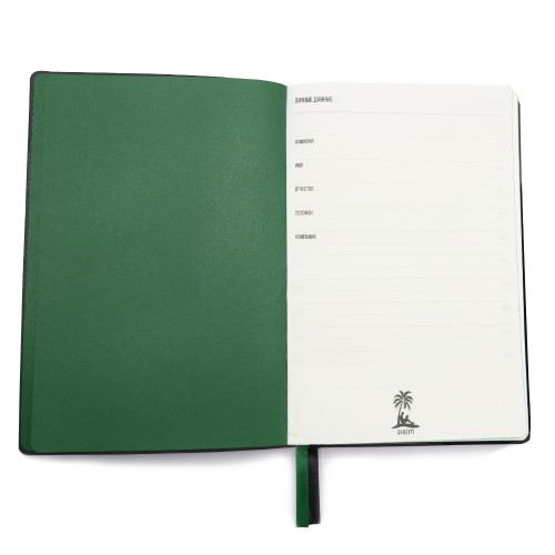 Ежедневник A5 недатированный Efemero в мягком переплёте, черный/тёмно-зеленый