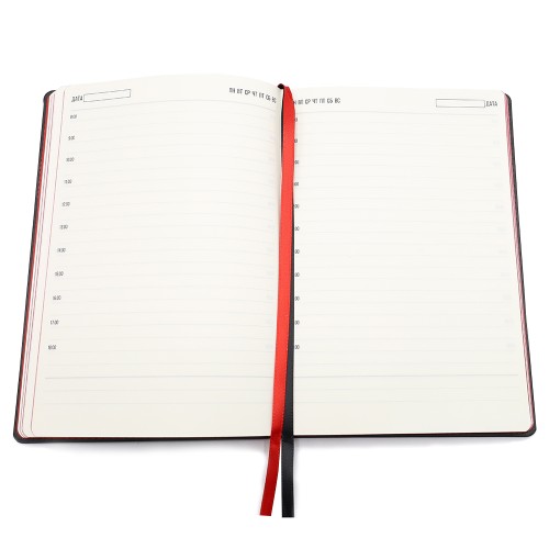 Ежедневник A5 недатированный Efemero в мягком переплёте, черно-красный