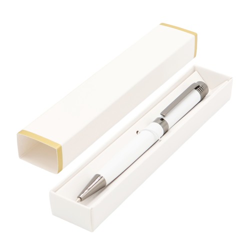Ручка Senator в коробке Cradle белой с позолотой, белая