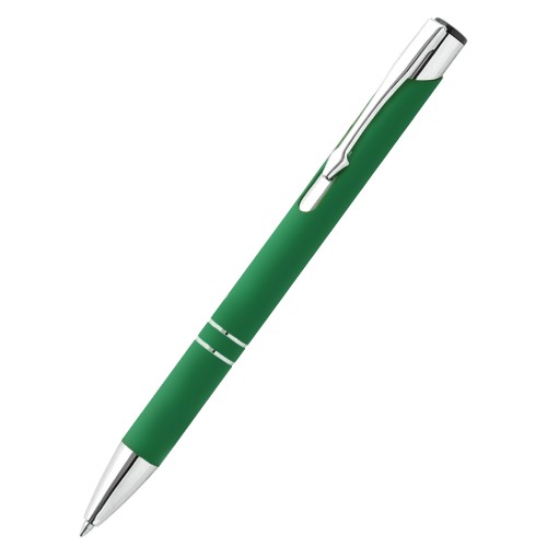 Ручка металлическая Molly софт-тач, зеленая