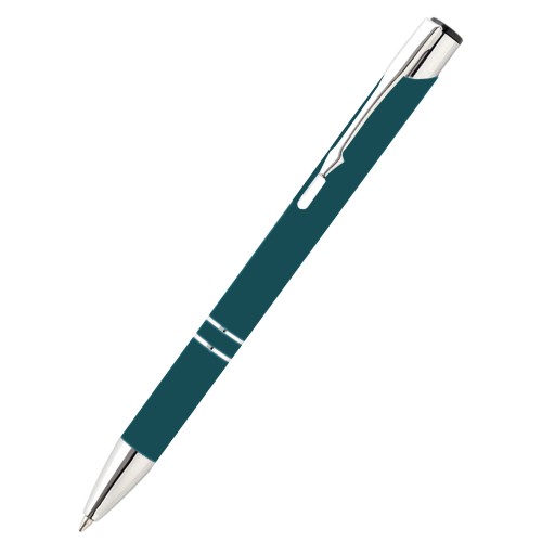 Ручка металлическая Molly софт-тач, изумрудная