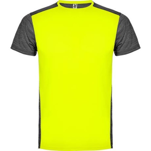 Спортивная футболка ZOLDER мужская, ФЛУОРЕСЦЕНТНЫЙ ЖЕЛТЫЙ/ПЁСТРЫЙ ЧЕРНЫЙ L