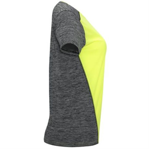 Спортивная футболка ZOLDER WOMAN женская, ФЛУОРЕСЦЕНТНЫЙ ЖЕЛТЫЙ/ПЁСТРЫЙ ЧЕРНЫЙ L