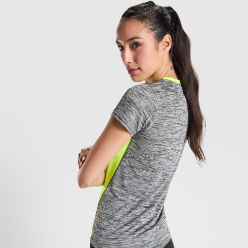 Спортивная футболка ZOLDER WOMAN женская, ФЛУОРЕСЦЕНТНЫЙ ЖЕЛТЫЙ/ПЁСТРЫЙ ЧЕРНЫЙ S