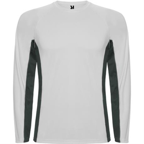 Спортивная футболка SHANGHAI L/S мужская, БЕЛЫЙ/ТЕМНЫЙ ГРАФИТ