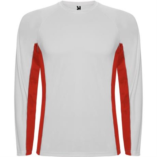 Спортивная футболка SHANGHAI L/S мужская, БЕЛЫЙ/КРАСНЫЙ