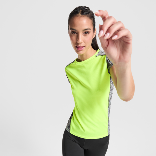 Спортивная футболка ZOLDER WOMAN женская, ФЛУОРЕСЦЕНТНЫЙ ЖЕЛТЫЙ/ПЁСТРЫЙ ЧЕРНЫЙ S