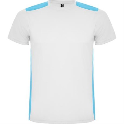 Спортивная футболка DETROIT мужская, БЕЛЫЙ/БИРЮЗОВЫЙ M