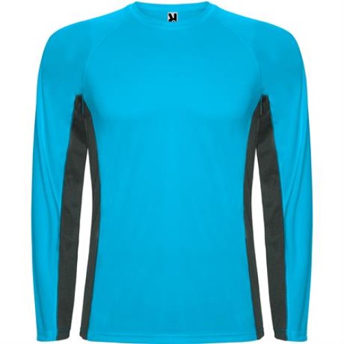Спортивная футболка SHANGHAI L/S мужская, БИРЮЗОВЫЙ/ТЕМНЫЙ ГРАФИТ