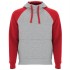 Двухцветное Толстовка BADET унисекс, ПЁСТРЫЙ СЕРЫЙ/КРАСНЫЙ 3XL