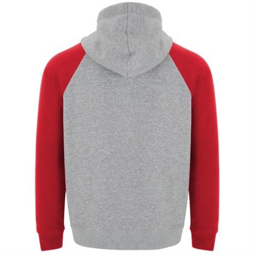 Двухцветное Толстовка BADET унисекс, ПЁСТРЫЙ СЕРЫЙ/КРАСНЫЙ 3XL