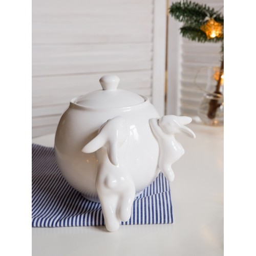 Сахарница с кроликами (NEW), 1000 мл, Белый