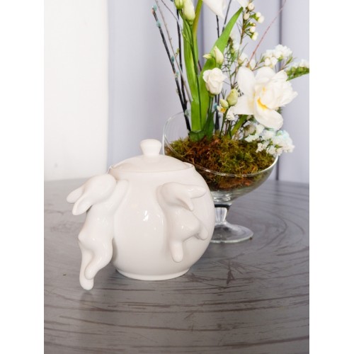 Сахарница с кроликами (NEW), 1000 мл, Белый