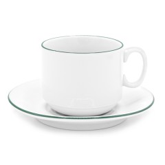 Чайная пара фарфоровая  220см³ экспресс Палитра, зеленый, в коробке