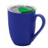 Кружка с крышкой Velvet Duo, софт-тач, тёмно-синяя/зелёная