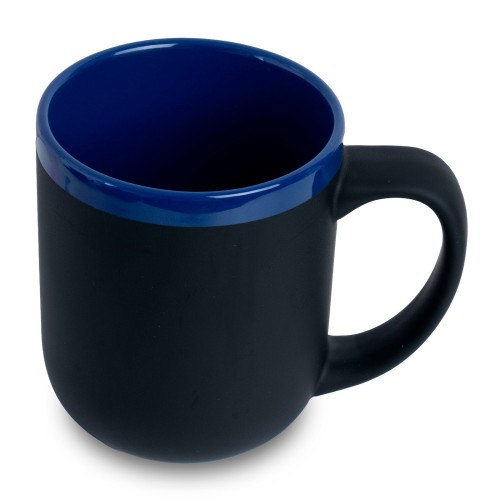 Кружка Barrel, софт-тач, чёрно-синяя