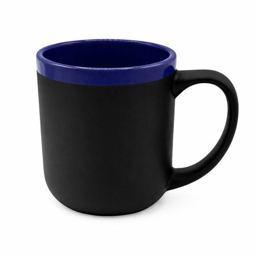 Кружка Barrel, софт-тач, чёрно-синяя