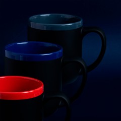 Кружка Barrel, софт-тач, чёрно-серая