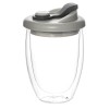 Стакан стеклянный Lotos с двойными стенками и крышкой, серый Стакан стеклянный Lotos с двойными стенками и крышкой, серый