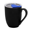 Кружка с крышкой Velvet Duo, софт-тач, чёрная/синяя