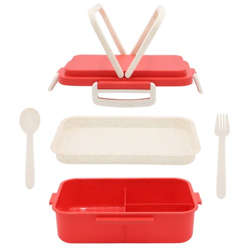 Ланчбокс (контейнер для еды) Inar из пшеничного волокна, красный.
