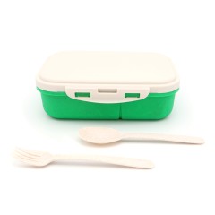 Ланчбокс (контейнер для еды) Ulf из пшеничного волокна, зелёный