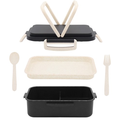 Ланчбокс (контейнер для еды) Inar из пшеничного волокна, чёрный.