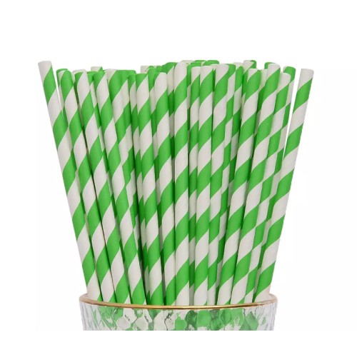 Белая бумажная трубочка , размер 197*6 мм, цветная  (25 шт в бумажной упаковке)